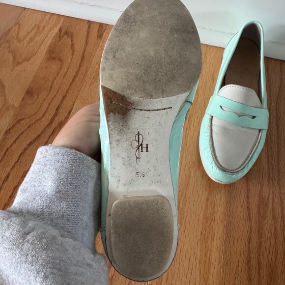Cole Haan Vintage Monroe Penny Loafer Mint Green White Women's Size 5 1/2 C - Picture 2 of 5